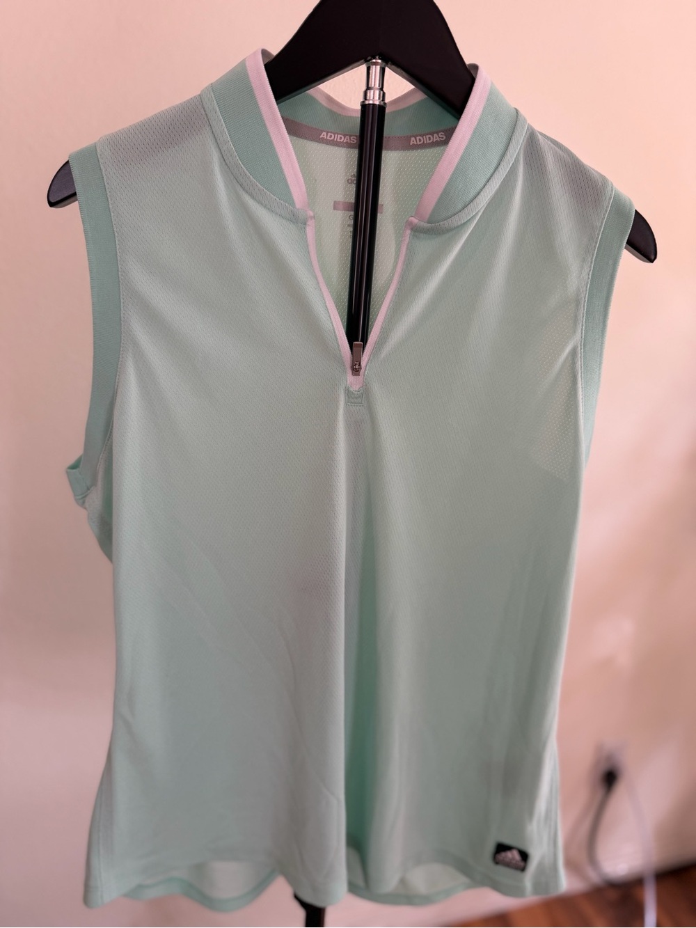 adidas Mint Sleeveless Zip-Front Athletic Tank